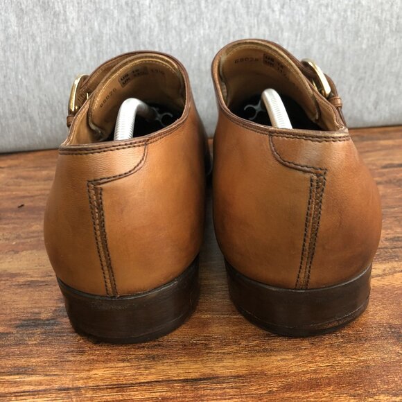 Brooks Brothers Mens Size 12 Brown Slip On‎ Dress Shoes Monk Strap Gold Buckle - Picture 3 of 10